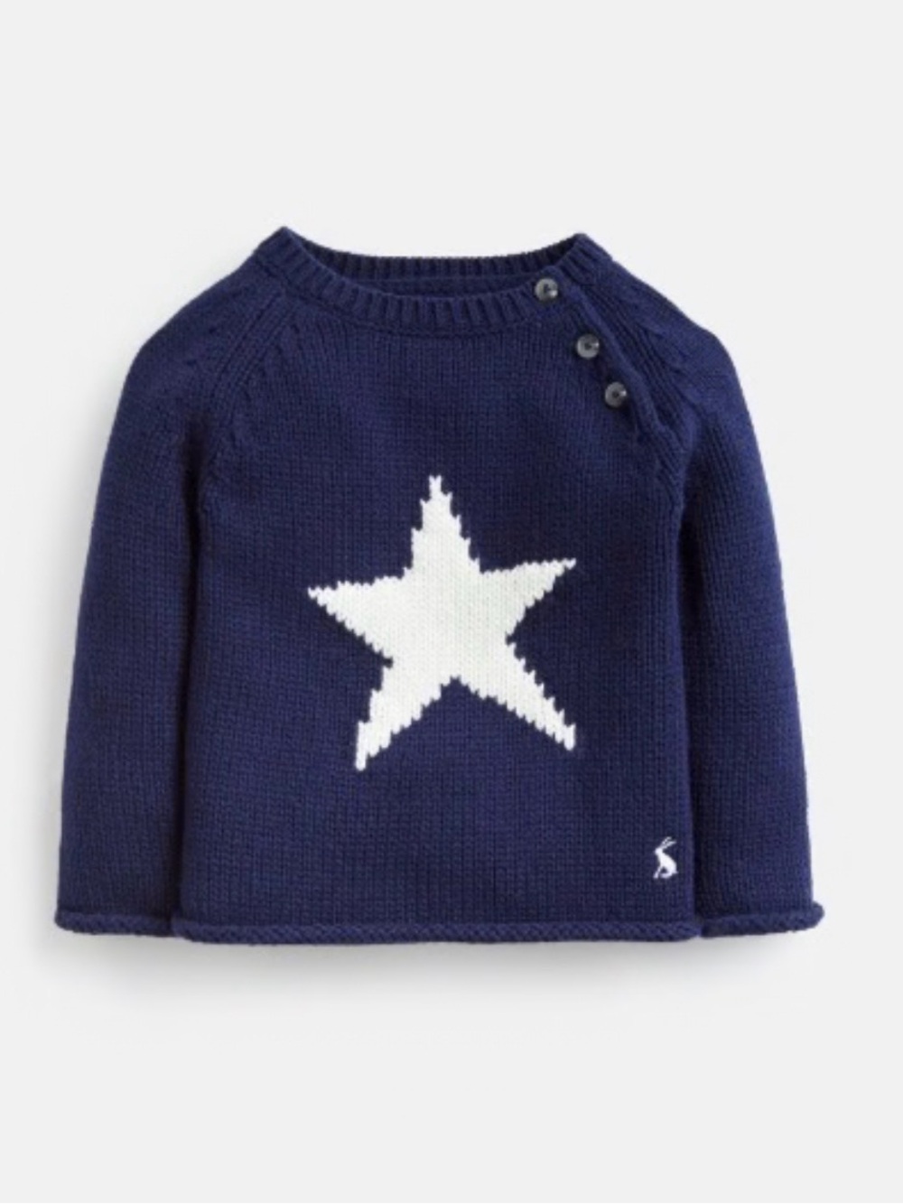Joules Baby Boys 6-9M Navy White Star Cotton Knit Sweater